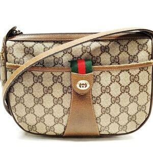 S Gucci Sherryline Brown Monogram Crossbody Bag
